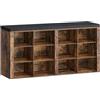 Hzuaneri Panca Scarpiera, Scarpiera con Sedile, 12 Scomparti, Organizzatore Portaoggetti, 30 x 104 x 49 cm, per Ingresso, Marrone Rustico SB19001GY
