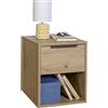 Composad | Comodino della Linea ESPRESSO con 1 Cassetto e 1 Vano, Cassettiera Ufficio Versatile, Mobiletto Contenitore, Salva spazio, (LxAxP): 38x44x35.4 cm, Rovere Oak Mielato, Made In Italy