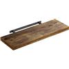Casaria Mensola da Parete Legno 70cm Supporto 50-110cm Pensile 15kg Cucina Libreria Quercia Scura