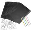 QWORK® 200 Fogli Carta Carbone A4 Nera per Tracciatura su Tessuto, Legno e Tela - Inclusi 5 Pennini,