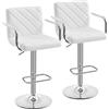 Yaheetech Set 2 Sgabelli Bar Alti Cucina Moderni con Braccioli Bianchi