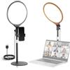 NEEWER Basics 10.5 Ring Light da Scrivania con Supporto/Supporto Telefono/Timer, Pannello LED Luce Fotografica dimmerabile da 15W a Schermo Intero per Selfie Foto Video, SOLO Alimentazione USB A, R10