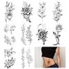 Taiyyi Tatuaggi Temporanei,adesivi per tatuaggi temporanei,Adesivi per tatuaggi neri per mani, gambe e altre parti del corpo, adesivi per tatuaggi per adulti(A,B,C,D,E,F) (F)