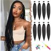 FESHFEN Extension per Treccine Africane, Lunga Extensione per Capelli con Treccia Sintetica Braiding Hair Extensions Crochet Trecce Torsione per Donne 8 PCS 65 cm, Marrone Scuro