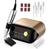NEFLSI Fresa per unghie 35000 giri/min lima elettrica per unghie in gel manicure pedicure set professionale per unghie con pedale dislay LED,6 punte per la cura delle unghie per nail design,studio e manicure