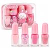 CANRNYACBZ 4 Pezzi Smalto per Unghie per Bambini, Set Unghie Bambina Non Tossico, Smalti Peel-Off a Base Acqua, Smalto per Unghie Con Glitter Rosa, Ad Asciugatura Rapida, Perfetto per Regali Di Compleanno
