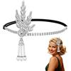 Daleweo Copricapo Vintage, Copricapo da Donna Degli Anni '20, Fascia Per Capelli Nera da Festa, Accessori Per Donne Per Balli In Maschera, Matrimoni E Vacanze