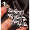 Fatto a mano Ciondolo gioiello fatto a mano pietra preziosa argento sterling 925 kunzite r...