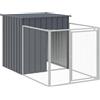 vidaXL Casetta Cani con Corsa Antracite 110x201x110 cm Acciaio Zincato