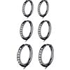 Bo Win 3 Paia Acciaio Inossidabile Orecchini Cerchio per Uomo Donna Orecchini Uomo Diamante Orecchino Brillante Donna Uomo Orecchino Anello Nero Orecchini Zirconi Orecchini Cerchio Piccoli Piercing