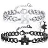 Gamtic Bracciale Coppia Bracciali Puzzle Amore - Regalo per Fidanzato Fidanzata Compagno o Marito Moglie Regolabile Regali di San Valentino Braccialetti Donne Uomo Partner lui e lei Regali di Coppia