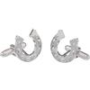 GS CUFFLINKS Gemelli a ferro di cavallo presentati in una scatola di gemelli GS, Misura unica, Metallo, Senza pietre preziose