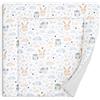 Totsy Baby Materassino fasciatoio 75x72 cm - cuscino neonato in cotone lavabile pieghevole e portatile materasso da viaggio tappetino per cassettiera lavatrice e tavolo 75 x 72 Oeko-Tex Gufi