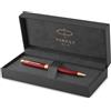 Parker Sonnet penna a sfera | laccatura di colore rosso con finiture in oro | pennino medio | Confezione regalo