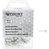 Westcott E-10501 00 - Spilli a testa tonda, diametro 5 mm, lunghezza 16 mm, 100 pezzi, colore: Bianco