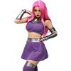 C-ZOFEK Vestito viola per costume Cosplay, outfit da Halloween con calze, per Natale, Viola, Small
