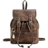 FUNSEED Piccolo zaino da donna vintage casual con coulisse mini borsa a secchiello per viaggi quotidiani, Cachi, Small, Semplice