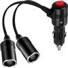 Générique Cavo di Prolunga per Accendisigari Auto 1-a-2 da 20 cm, Doppia Presa Accendisigari con Interruttore, Accendisigari con Fusibile 18AWG/15A, Adattatore di Alimentazione 12V/24V per Auto e Barche