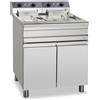 DEXION Friggitrice professionale elettrica con 2 vasche da litri 12+12 - Cm 75 x 65.5 x 84.5/98.5 h