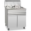 DEXION Friggitrice professionale a gas con 2 vasche da litri 14+14 - Cm 75 x 65 x 110 h