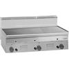 DEXION Fry top professionale a gas con piastra liscia in acciaio - Potenza kW 15.3 - Cm 100 x 60 x 27 h