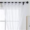 ZebraSmile 1 pannello con passanti nella parte superiore in voile, tende trasparenti per finestre, per soggiorno, camera da letto, matrimonio, grandi tende per finestre, bianche, 224 x 130 cm (altezza