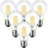 ANWIO Lampadine LED E27 Luce Calda Filamento, Lampadina LED Filamento 6.5W Equivalente a 60W, 806 Lumen, Colore Bianco Caldo 2700K, Lampade LED A60 Stile Vintage Retrò, Non Dimmerabile, 6 Pezzi