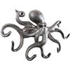 HANDCRAFTED NAUTICAL DÉCOR Hampton Nautical Rustic Dark Blue Whitewashed Cast Iron Octopus Hook 27,9 cm - Decorative Hook - Sealife Metal Wall Hook, Metallo, Cast Iron