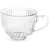 H&H Set 6 Tazzine da Caffè in Vetro Epoque Trasparente, Senza Piattino, Capacità 100cc, Eleganti e Pratiche