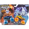 Monster Jam Fire & Ice Split Grave Digger and Split Whiplash scala 1:64 Monster Trucks Veicolo pressofuso 2-Pack