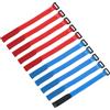 QUARKZMAN 10 Pezze Cinghie Di Ritenuta Batteria Riutilizzabili 20mm x 20cm Nylon Multiuso Cinghia Di Fissaggio Batteria Regolabile Chiusura Ad Anello E Gancio Per, Blu/Rosso