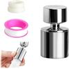 LOLANIUT aeratore rubinetto cucina a 360°, filtro rubinetto cucina - cucina Attacco rubinetto M24 orientabile con due tipi di getto, attacco rubinetto filettatura interna cromato per lavabo bagno