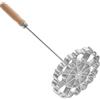 Lawnrden Stampo per Bunuelos con Manico, Stampo per Bunuelos a Forma di Fiore in Lega di Alluminio in Ferro con Rosetta con Manico Legno Stampi per Waffle per Uso Alimentare per Cottura Cucina