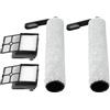 Auratrove Confezione da 2 spazzole a rullo e filtro per tineco Floor S7/S7 PRO, kit di spazzole principali in microfibra lavabile per aspirapolvere smart cordless Wet Dry