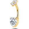 NovaNavel Piercing ombelico amore fiorito bianco in oro