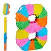 Relaxdays Pinata Numero 8, arcobaleno per compleanni, colorata | HLP: 50,5 x 35,5 x 7,5 cm
