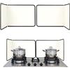 FoiiLiio 2 Pannello Paraschizzi Cucina Pieghevole Protezione, Antiaderente Paraschizzi da Cucina Protezione, Protezione Protezione Schizzi di Olio per Cucine a Gas e Padella (38 * 30 * 29cm) -Beige