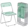 HOMCOM Set di 4 Sedie Pieghevoli in Acrilico, Sedie Richiudibili da Interno Salvaspazio con Struttura in Acciaio, Sedia Pieghevole Portatile per Casa Ufficio Cucina Eventi, 47x48x75 cm, Verde