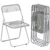HOMCOM Set di 4 Sedie Pieghevoli in Acrilico, Sedie Richiudibili da Interno Salvaspazio con Struttura in Acciaio, Sedia Pieghevole Portatile per Casa Ufficio Cucina Eventi, 47x48x75 cm, Grigio