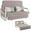 Mendler Divano Letto HWC-M83, sofà, Funzione Letto Box Superficie sdraiata, 130x185cm - Stoffa/Tessuto Grigio Chiaro