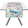 Excelsa Mexican Flowers Runner da Tavolo, 100% Cotone, Cm. 45 x 140, Multicolore