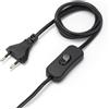 Velamp Prolunga con interruttore, 120+80cm, H03VVH2-F 2x0,75. Nero