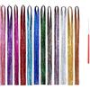 Generic Kit per Intrecciare i Capelli, 120 Cm 12 Colori Estensioni per Capelli Color Tinsel per Intrecciare con un Set di Uncinetto per Intrecciare Trecce Twist per Capelli Donna