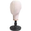 Fonowx Testa di manichino in tela Testa di visualizzazione per cappello Testa di manichino multiuso Modello Testa di visualizzazione per parrucca per cuffie, base nera