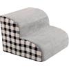 Ioensy Rampe per Cani Gradini Animali Domestici Due Scalini Inclinazione Leggera Spugna Copertura Lavabile Base Antiscivolo Adatta per Accesso Divano Letto C, Grigio