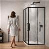 OGOMONDO Cabina doccia angolare corner black cristallo 6 mm 80x140x195 cm