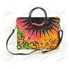 Fatto a mano Elegante borsa per laptop in pelle stampata multicolore tracolla regolabile