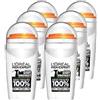 L'Oréal Paris men expert L'Oréal Men Expert - Deodorante a sfera anti-impronte per uomo, efficacia 48 ore, camicia protect, 6 x 50 ml