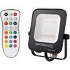 OPTONICA Proiettore led rgb light con telecomando potenza 10 watt colore nero ip65