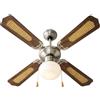 ZEPHIR Colore Marrone, CONFEZIONE 1 *** Ventilatore a soffitto con luce zephir zfs9107 varie colorazioni, 4 pale in legno, 3 velocità